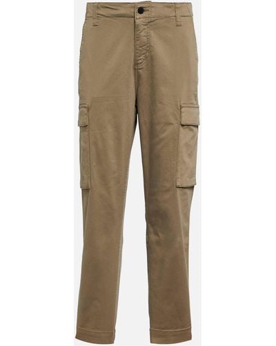 AG Jeans Cropped Cotton-blend Cargo Pants - Natural