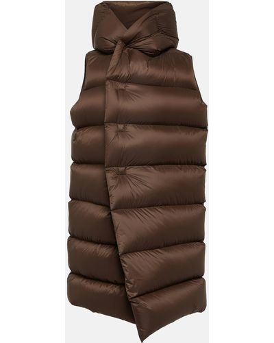Rick Owens Quilted Down Coat - Brown