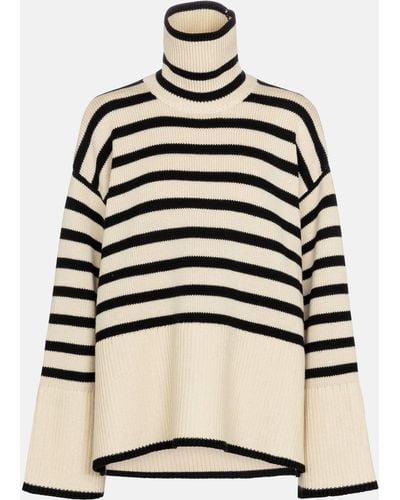 Totême Striped Turtleneck Wool-blend Sweater - Multicolour