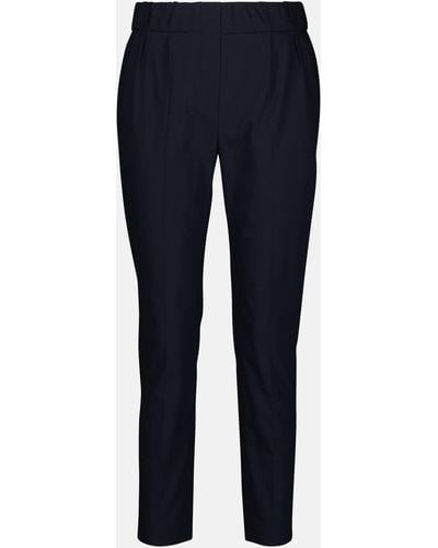 Brunello Cucinelli Cotton-blend Tapered Pants - Blue