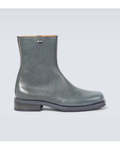 Our Legacy Camion Leather Ankle Boots - Grey