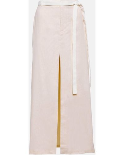 Sir. The Label Dune Mid-rise Linen-blend Maxi Skirt - White