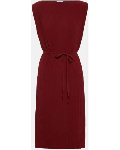 Max Mara Leisure Teulada Pleated Jersey Dress - Red