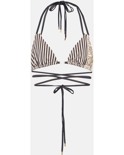 Loewe Paula's Ibiza Printed Triangle Bikini Top - White