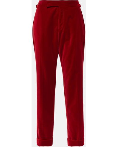 Tom Ford Boyfriend Velvet Pants - Red