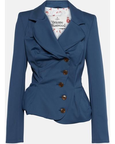 Vivienne Westwood Tailored Asymmetric Cotton-blend Blazer - Blue