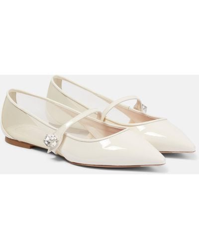 Roger Vivier Cube B Patent Leather Flats - White