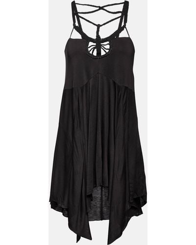 Isabel Marant Diana Macramé Jersey Short Dress - Black