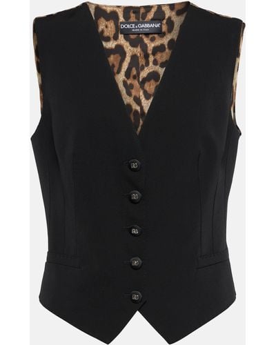 Dolce & Gabbana Wool-blend Vest - Black