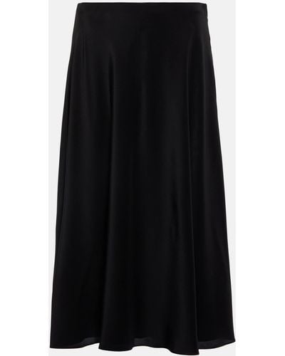 The Row Medela Silk Satin Midi Skirt - Black