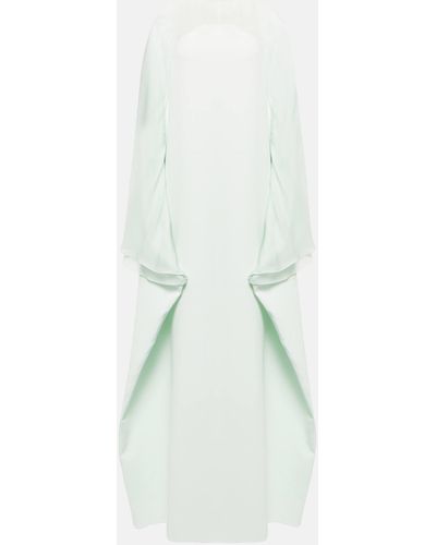 Safiyaa Silk-trimmed Kaftan - White