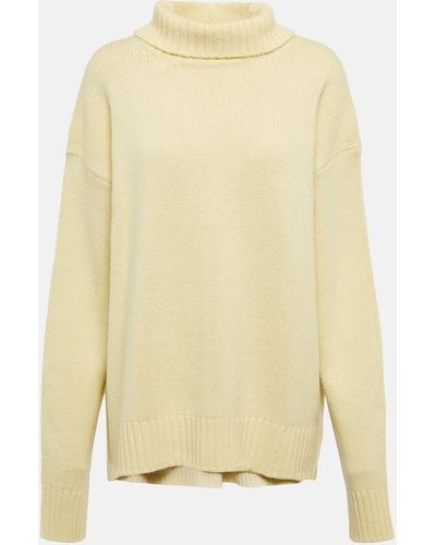 Jil Sander Cashmere And Cotton Blend Sweater - Yellow
