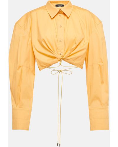 Jacquemus La Chemise Plidao Cotton Poplin Shirt - Yellow