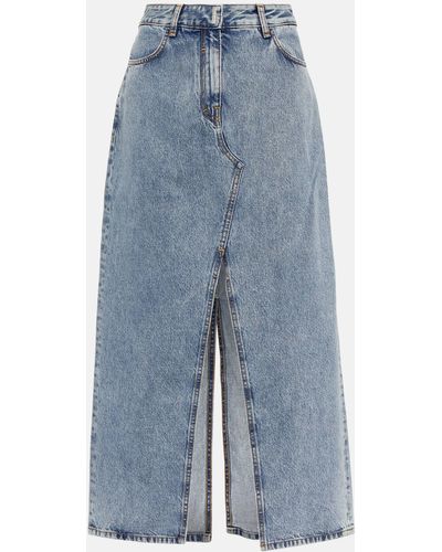 Givenchy Denim Maxi Skirt - Blue