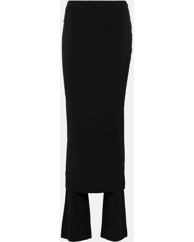 Alaïa High-rise Jersey Midi Skirt - Black