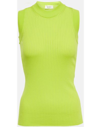 Sportmax Nido Ribbed-knit Cotton Tank Top - Green