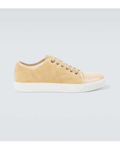 Lanvin Dbb1 Suede And Patent Leather Sneakers - White