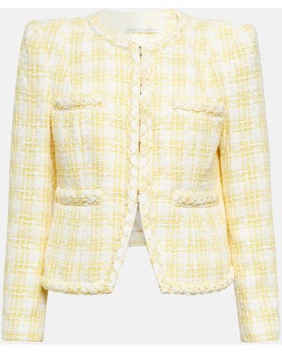 Veronica Beard Bryne Tweed Open-front Jacket - Yellow