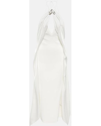 David Koma Halterneck Midi Dress - White