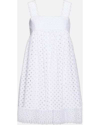 Tory Burch Cotton Broderie Anglaise Minidress - White