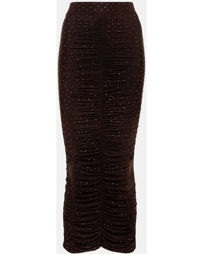 Alex Perry Haisley Embellished Jersey Midi Skirt - Black