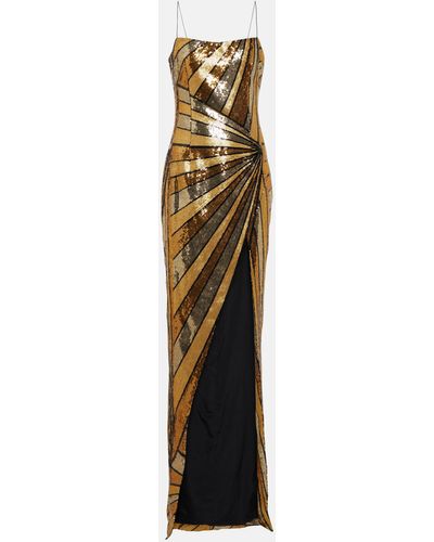 Balmain Sequin-embellished Maxi Dress - Metallic