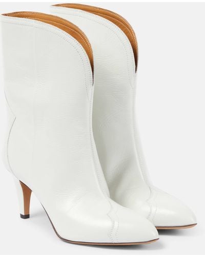 Isabel Marant Patent Leather Ankle Boots - White