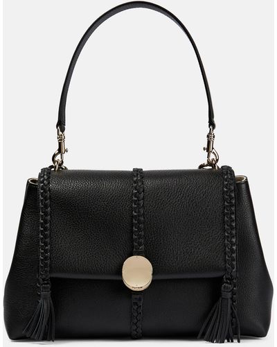 Chloé Penelope Medium Leather Shoulder Bag - Black
