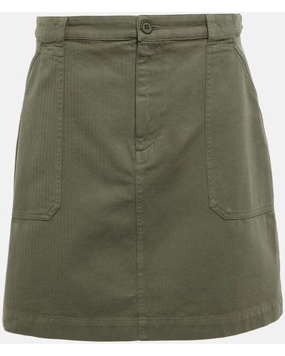 A.P.C. Lea Cotton Twill Miniskirt - Green