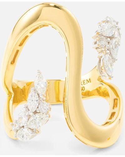 YEPREM Golden Strada 18kt Gold Ring With Diamonds - Metallic