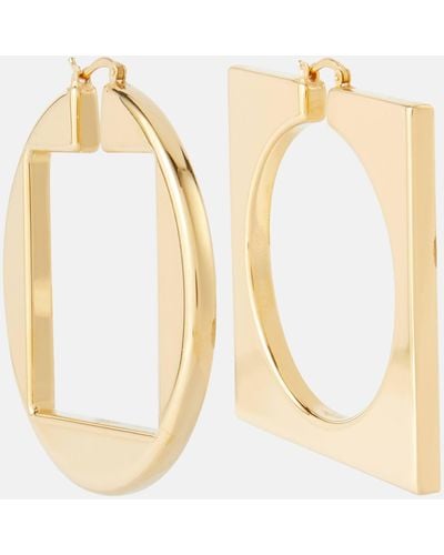 Jacquemus Asymmetric Hoop Earrings - Metallic