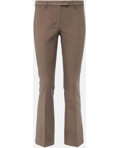 Max Mara Orvieto Cotton-blend Jersey Straight Pants - Grey