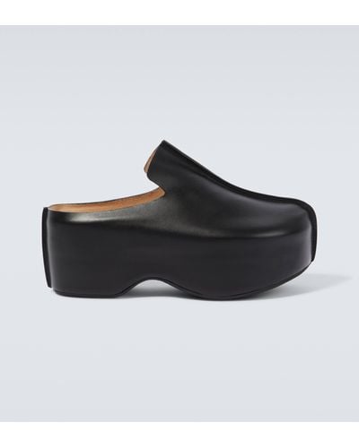 JW Anderson Platform Leather Clogs - Black