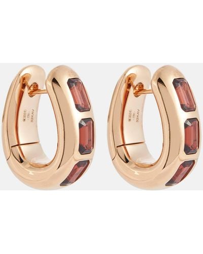 Pomellato Iconica 18kt Rose Gold Earrings With Pyrope Garnets - Pink