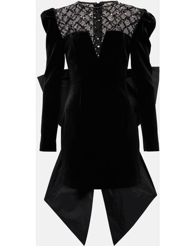 Rebecca Vallance Onyx Velvet Minidress - Black