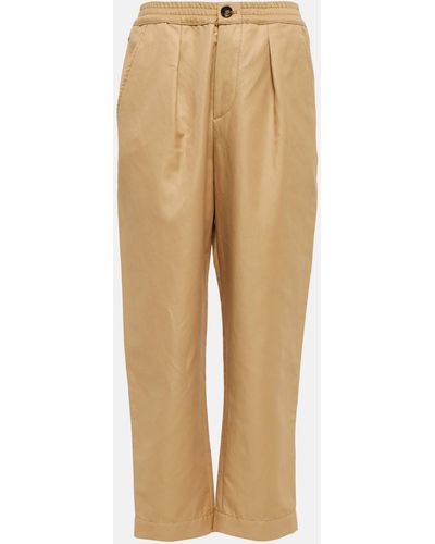 Marni Cropped High-rise Straight Pants - Natural