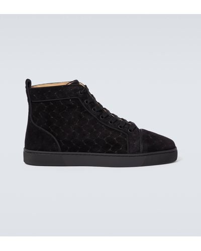 Christian Louboutin Louis Suede High-top Sneakers - Black