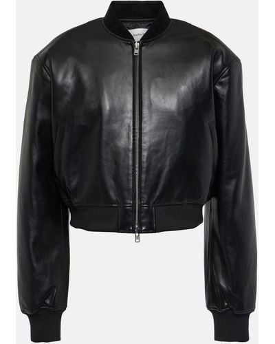 Frankie Shop Micky Faux Leather Bomber Jacket - Black