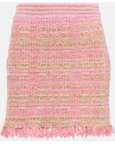 LoveShackFancy Balsam Tweed Miniskirt - Pink
