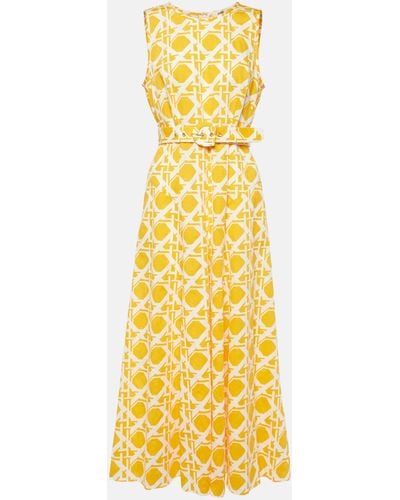Diane von Furstenberg Elliot Printed Cotton And Linen Midi Dress - Yellow