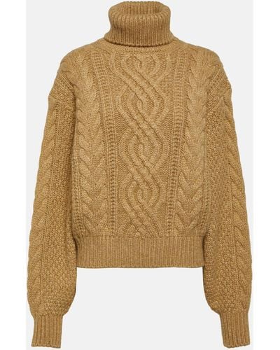 Loro Piana Erdenet Cashmere And Mohair Turtleneck Sweater - Natural