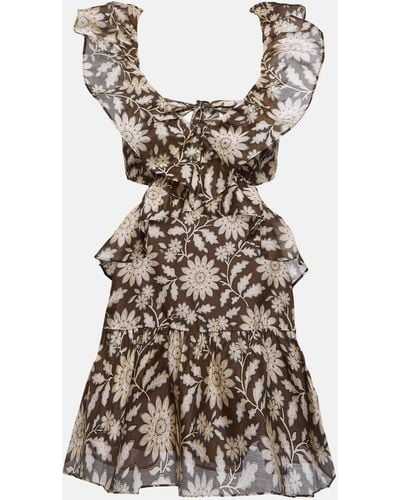 Sir. The Label Ruffled Cotton And Silk Minidress - Multicolour