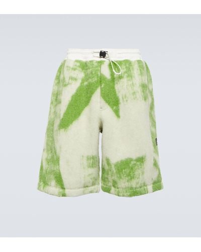 Y-3 Printed Wool-blend Shorts - Green
