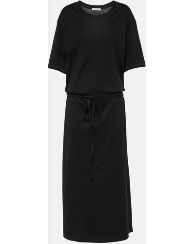 Lemaire Ribbed-knit Cotton Shirt Dress - Black