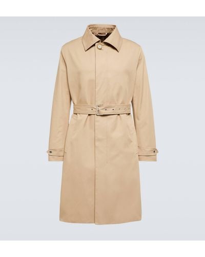 Lanvin Belted Cotton Twill Raincoat - Natural