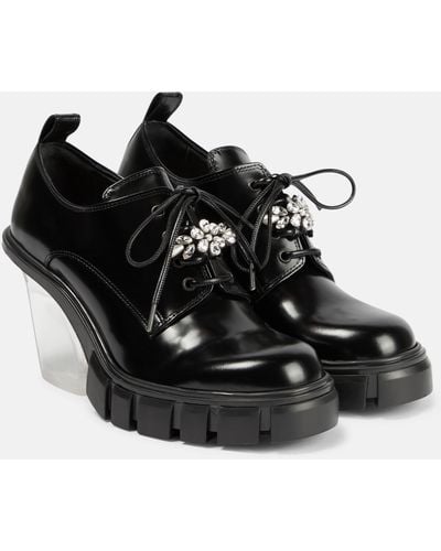 Simone Rocha Embellished Leather Derby Pumps - Black