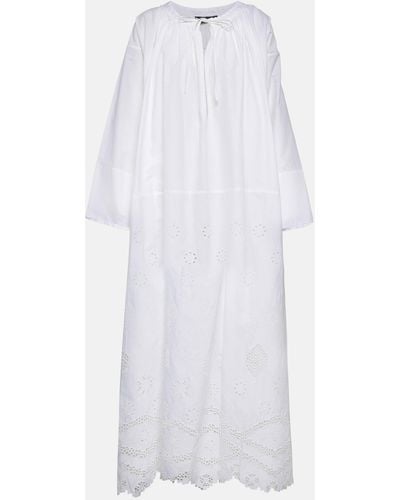 Nili Lotan Nelya Embroidered Cotton Maxi Dress - White