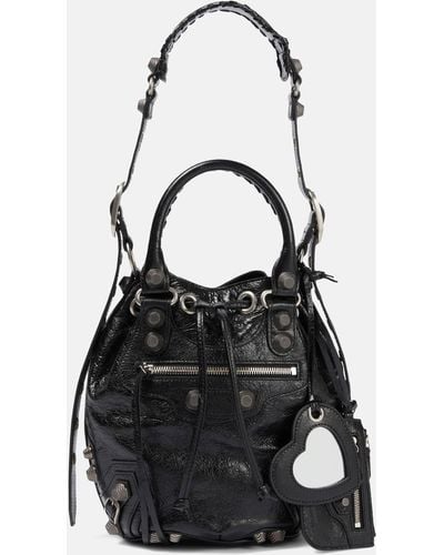 Balenciaga Black Nappa Leather Le Cagole S Bucket Bag