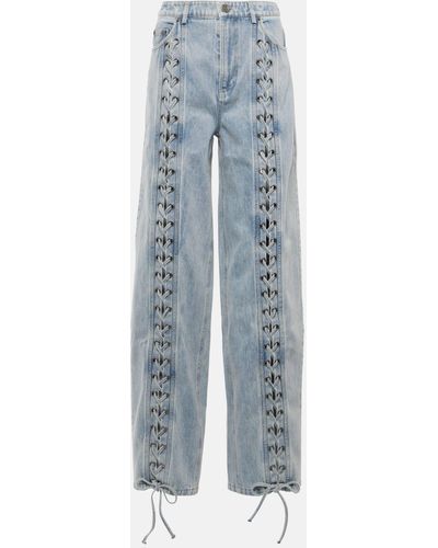 ROTATE BIRGER CHRISTENSEN Lace-detail Straight Jeans - Blue