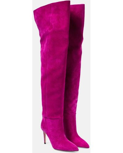 Paris Texas Suede Over-the-knee Boots - Pink